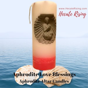 Aphrodite Altar Candles  - Aphrodite Devotional Altar Candles - Birth of Venus Altar Candles