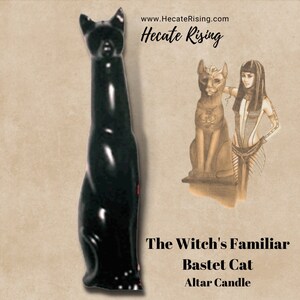 The Witch's Familiar Bastet Black Cat Over 8 inches Tall image 2