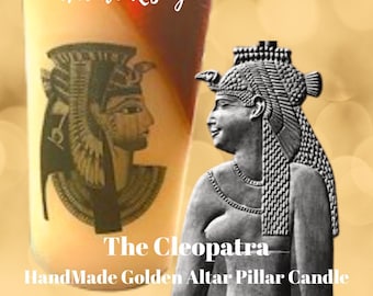 The Cleopatra - Handmade Golden Altar Pillar Candle