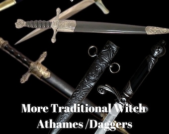 Traditional Witch Ritual Black Athames / Daggers