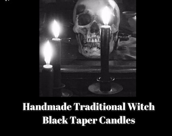 Handmade Black Taper Candles