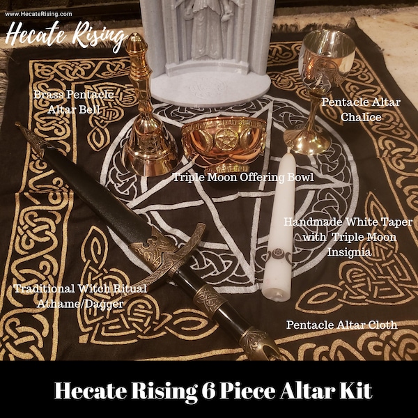 Hecate Rising 6 Piece Altar Kit - With Athame Included