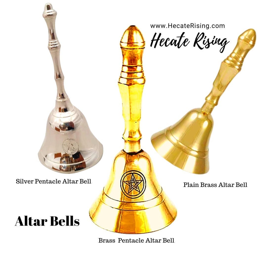 Pentacle Altar Bells Altar Bells silver Bellsbrass Bellswiccan Altar  Bellsenergy Cleansing Altar Bells 