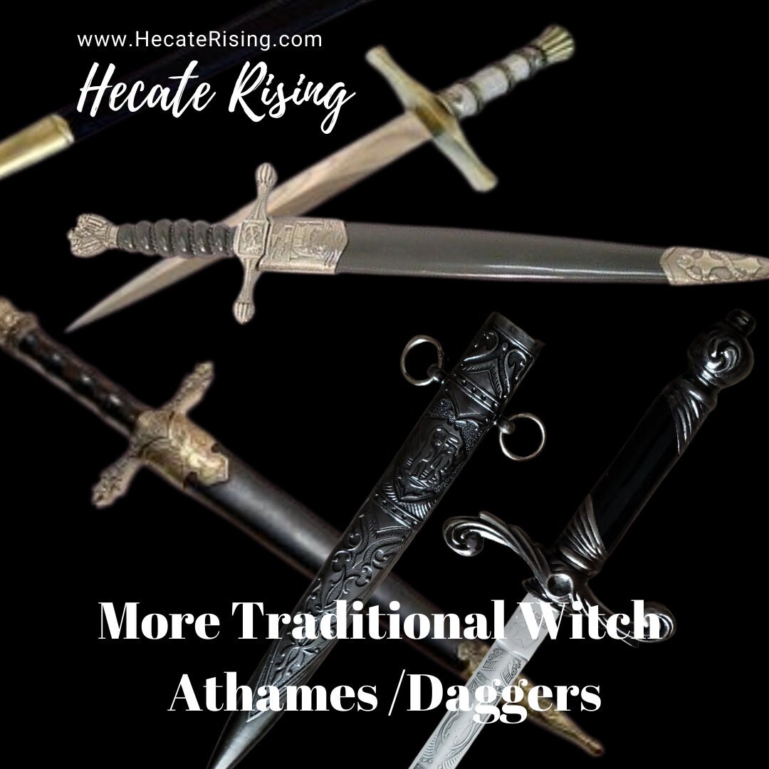 Traditional Witch Ritual Black Athames / Daggers