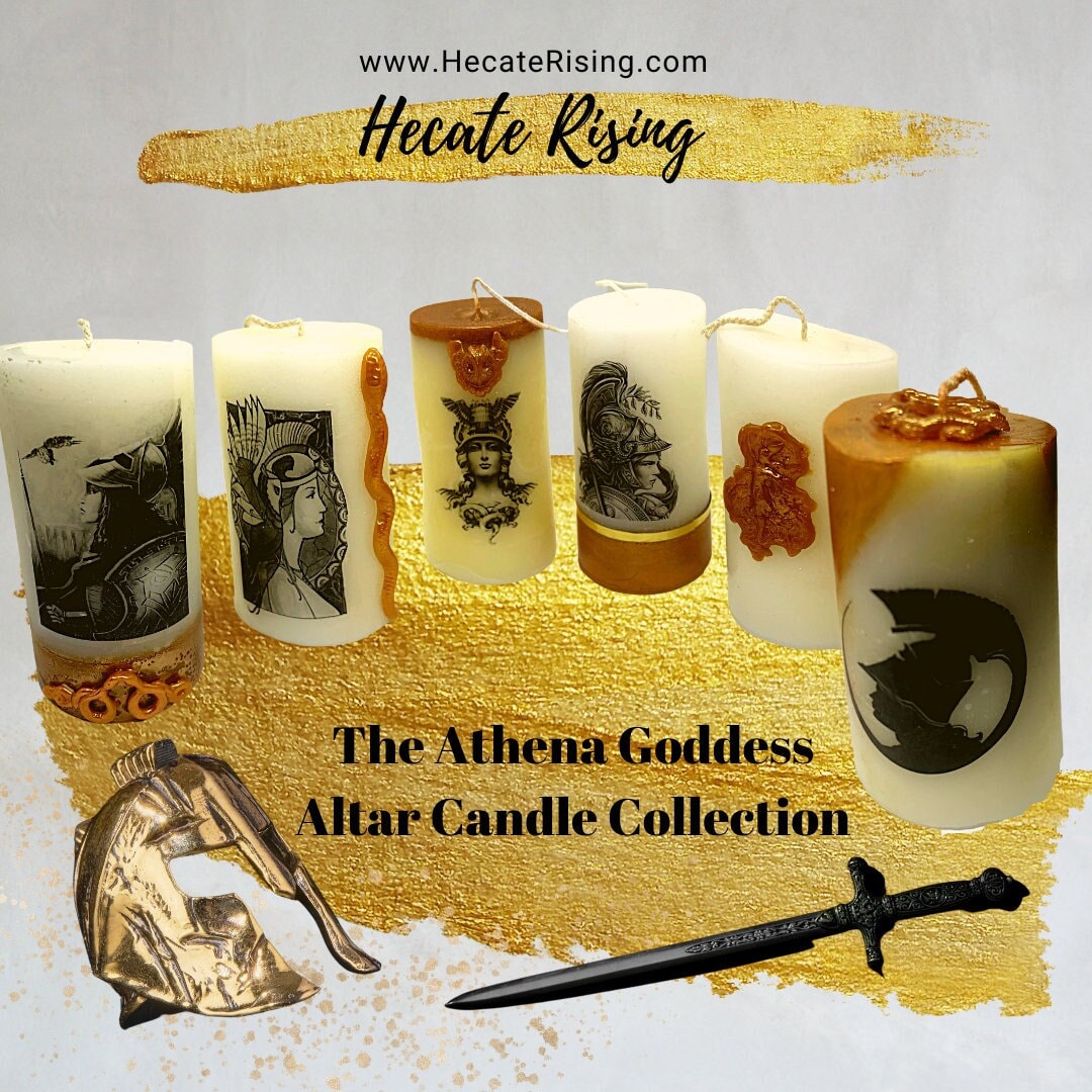 The Athena Goddess Altar Candle Collection Athena Devotee Altar Candles