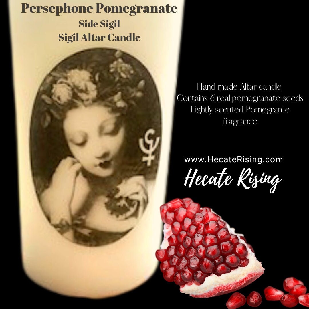 Persephone Pomegranate Sigil Altar Candles Made With Real Etsy
