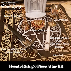 Hecate Rising 6 Piece Altar Kit - With Athame Included