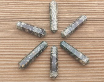 NATURAL RAINFOREST RHYOLITE Double Terminated Gemstone Crystal Pencil Point (One)