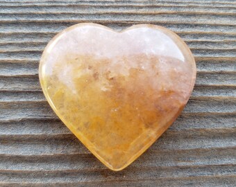 NATURAL GOLDEN QUARTZ Gemstone Puffy Heart 30-35mm