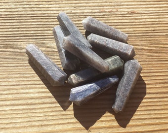 NATURAL BLUE AVENTURINE Double Terminated Gemstone Crystal Pencil Point (One)