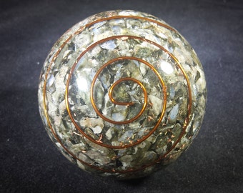 LARGE (60-70mm) RHYOLITE stone Orgone Gemstone Sphere Orgone Sphere