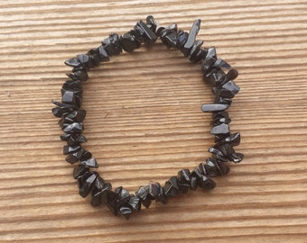 ONYX Natural Stone Gemstone Stretchy Chip Bracelet