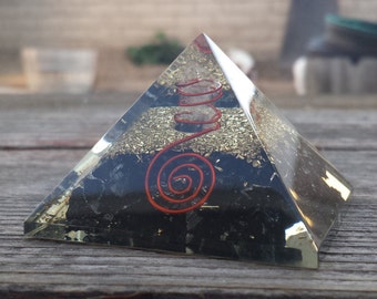 LARGE (50-55mm) BLACK TOURMALINE Orgone Gemstone Pyramid Large Pyramid Orgone