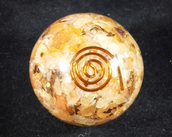 Medium (40-50mm) PEACH AVENTURINE Orgone Gemstone Sphere Orgone Sphere