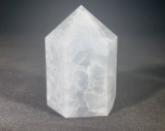 NATURAL BLUE CALCITE Carved Faceted Point Gemstone Crystal  Point