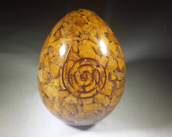 Large (70-75mm) YELLOW JASPER Orgone Gemstone Egg