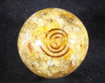 Medium (40-50mm) GOLDEN QUARTZ Orgone Gemstone Sphere Orgonite Sphere