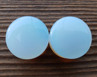 Pair of OPALITE Plugs Gauges Body Jewelry Double Flared - Pick Size