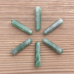 NATURAL JADE Double Terminated Gemstone Crystal Pencil Point (One)
