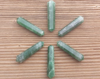 NATURAL JADE Double Terminated Gemstone Crystal Pencil Point (One)