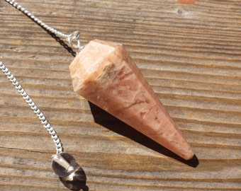MOONSTONE Natural Stone Gemstone Faceted Pendulum