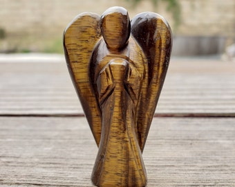 2" TIGER EYE ANGEL Natural Handcarved Stone Gemstone