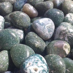 MOSS AGATE Tumbled Stone One (1) Medium/Large Natural Tumble Stone