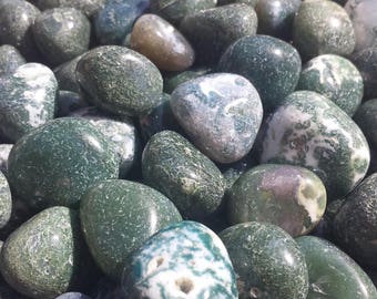 MOSS AGATE Tumbled Stone One (1) Medium/Large Natural Tumble Stone