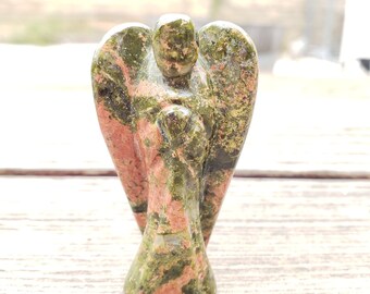 2" UNAKITE ANGEL Natural Handcarved Stone Gemstone