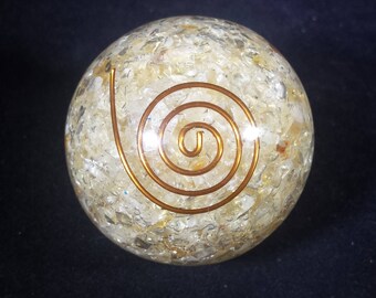 LARGE (60-70mm) CITRINE stone Orgone Gemstone Sphere Orgone Sphere