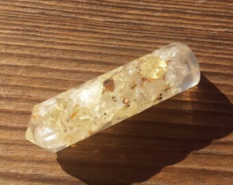 CITRINE ORGONE Single Terminated Gemstone Crystal Pencil Point (One)