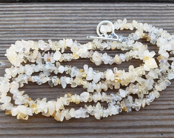 CITRINE Natural Stone Gemstone 30" Chip Necklace