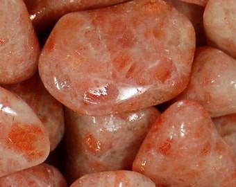 SIX (6) SUNSTONE TUMBLED Stones Medium/Large Natural Tumble Stones