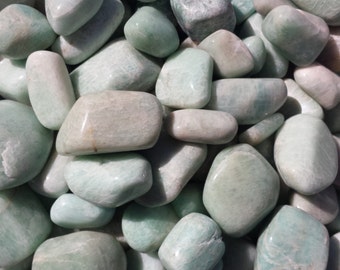 THREE (3) AMAZONITE TUMBLED Stones Medium/Large Natural Tumble Stones