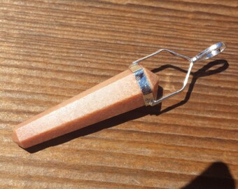 Natural PEACH MOONSTONE Crystal D - Point Pendant Gemstone