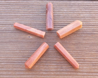 NATURAL RED AVENTURINE Single Terminated Gemstone Crystal Pencil Point (One)