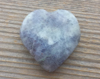 NATURAL IOLITE Gemstone Puffy Heart 30-35mm
