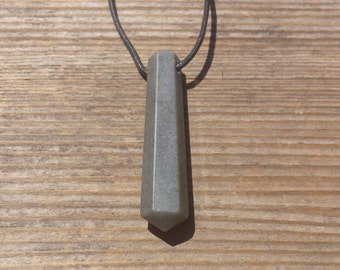 GREY AGATE Crystal Point Pendant With Adjustable Cord Stone Natural Gemstone