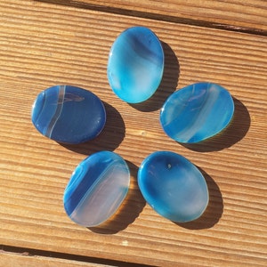BLUE ONYX Worry Stone Natural Stone Hand Carved Gemstone Worry Stone