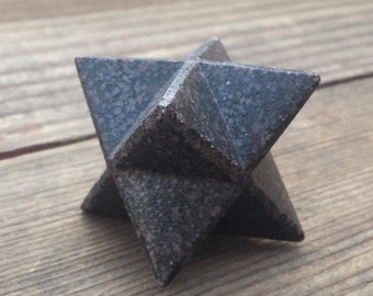 Large (50mm) RUBY IN MATRIX Natural Gemstone Merkaba Star (One)