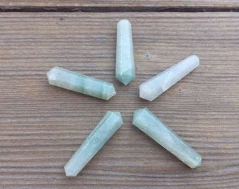 NATURAL GREEN AVENTURINE Double Terminated Gemstone Crystal Pencil Point (One)