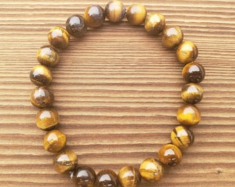 TIGER EYE Natural Stone Bead Gemstone Stretchy  Bracelet