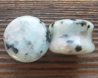 Pair of KIWI STONE Plugs Gauges Body Jewelry Double Flared - Pick Size