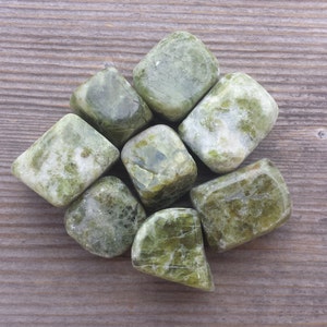 VASONITE (VESUVIANITE)  TUMBLED Stone One (1) Medium/Large Natural Tumble Stone