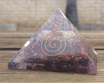 Large (60-65mm) RED TIGER EYE Orgone Gemstone Pyramid Large Pyramid Orgone