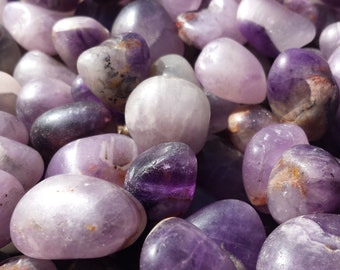 SIX (6) AMETHYST TUMBLED Stones Medium/Large Natural Tumble Stones