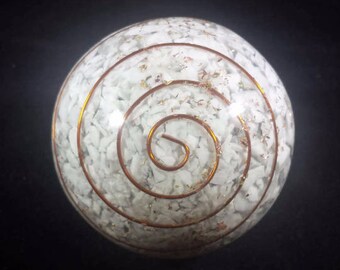 Large (60-70mm) HOWLITE Orgone Gemstone Sphere Orgone Sphere