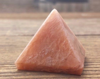 PEACH MOONSTONE natural medium gemstone crystal pyramid 27-30MM