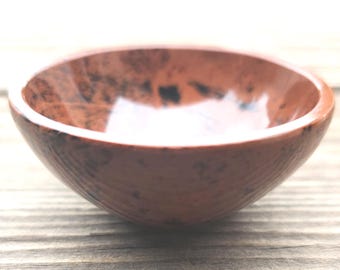 MAHOGANY OBSIDIAN BOWL Natural Stone Hand Carved Gemstone Bowl [31]