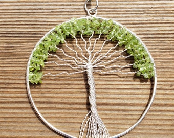 Natural PERIDOT Tree Of Life Large Suncatcher Decoration Stone Gemstone